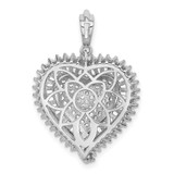 Sterling Silver Rhodium-plated CZ Heart Pendant - QP-AE402E60-8489