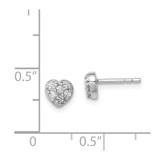 Sterling Silver Rhodium-plated CZ Heart Post Earrings - QE-F0C702E7-5969