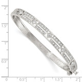 Sterling Silver Rhodium-plated CZ Hinged Bangle - QB-510BB619-4674