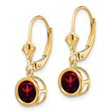 14k 6mm Garnet Leverback Earrings - XL-7D4E5E4F-5823