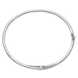 Sterling Silver Rhodium-plated CZ Hinged Bangle - QB-E958E665-8376