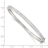 Sterling Silver Rhodium-plated CZ Hinged Bangle Bracelet