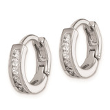 Sterling Silver Rhodium-plated CZ Hinged Earrings - QE-DD6F6988-1574