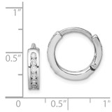 Sterling Silver Rhodium-plated CZ Hinged Earrings - QE-DD6F6988-1574