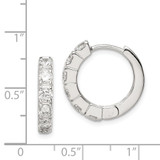 Sterling Silver Rhodium-plated CZ Hinged Hoop Earrings - QE-0448C6DD-3018