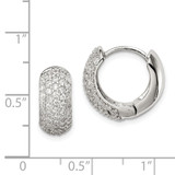 Sterling Silver Rhodium-plated CZ Hinged Hoop Earrings - QE-9A20274C-4855