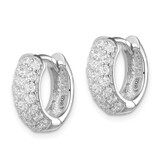 Sterling Silver Rhodium-plated CZ Hinged Hoop Earrings - QE-F2EC1C4C-2259