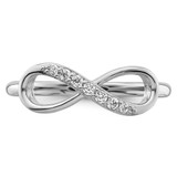 Sterling Silver Rhodium-plated CZ Infinity Ring - QR-49A1FAF6-9531
