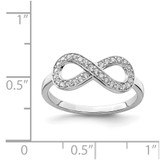 Sterling Silver Rhodium-plated CZ Infinity Ring - QR-83BFC97C-3352