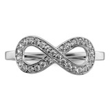 Sterling Silver Rhodium-plated CZ Infinity Ring - QR-83BFC97C-3352
