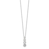 Sterling Silver Rhodium-plated CZ Journey Necklace - QG-F782C99B-6318