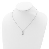Sterling Silver Rhodium-plated CZ Journey Necklace - QG-F782C99B-6318