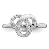 Sterling Silver Rhodium-plated CZ Knot Ring - QR-1D915158-3432