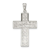 Sterling Silver Rhodium-plated CZ Latin Cross Pendant - QC-046613B8-5833