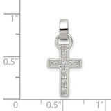 Sterling Silver Rhodium-plated CZ Latin Cross Pendant - QC-2890407F-2757