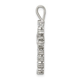 Sterling Silver Rhodium-plated CZ Latin Cross Pendant - QC-65CE4F90-3379