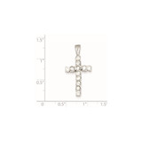 Sterling Silver Rhodium-plated CZ Latin Cross Pendant - QC-65CE4F90-3379