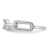 Sterling Silver Rhodium-plated CZ Link Ring - QR-3CB8C8D6-5685