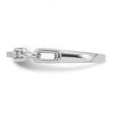 Sterling Silver Rhodium-plated CZ Link Ring - QR-C64C8CDE-4395