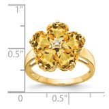 14k 6mm Heart Citrine AA Diamond ring - Y4-330A5945-3287