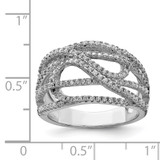 Sterling Silver Rhodium-plated CZ Micro pav‚ Ring