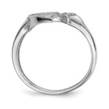 Sterling Silver Rhodium-plated CZ Moon w/Star Polished Ring - QR-AD140224-6824