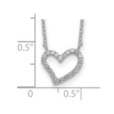 Sterling Silver Rhodium-plated CZ Open Heart 18 inch Necklace - QG-84262DBB-3851