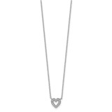 Sterling Silver Rhodium-plated CZ Open Heart 18 inch Necklace - QG-AB97B696-1200