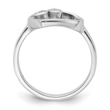 Sterling Silver Rhodium-plated CZ Open Heart Ring - QR-07016502-4869