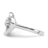 Sterling Silver Rhodium-plated CZ Open Heart Ring - QR-07016502-4869