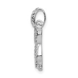 Sterling Silver Rhodium-plated CZ Owl Pendant - QC-D4251D61-7054