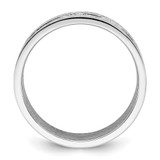 Sterling Silver Rhodium-plated CZ Polished And Hammered 9.5mm Band Size 8 Ring