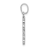 Sterling Silver Rhodium-plated CZ Polished Cross Pendant - QC-16E4D311-8306
