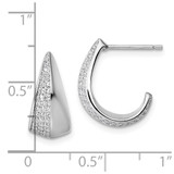 Sterling Silver Rhodium-plated CZ Polished J-Hoop Post Earrings - QE-1C3D4FB1-1839
