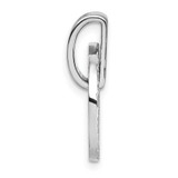 Sterling Silver Rhodium-plated CZ Polished Textured Moveable and Reversible Circle Doorknocker Pendant