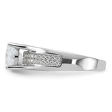 Sterling Silver Rhodium-plated CZ Ring - QR-125028C6-7508