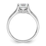 Sterling Silver Rhodium-plated CZ Ring - QR-2033A670-4423