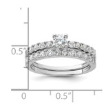 Sterling Silver Rhodium-plated CZ Ring and Band Set - QR-76297A14-9651