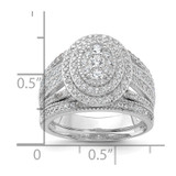 Sterling Silver Rhodium-plated CZ Ring and Band Set - QR-AC0E4685-7132