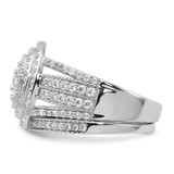 Sterling Silver Rhodium-plated CZ Ring and Band Set - QR-F196611F-8473
