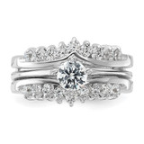 Sterling Silver Rhodium-plated CZ Ring Set - QR-5E5B8E86-7529