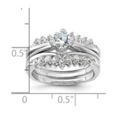 Sterling Silver Rhodium-plated CZ Ring Set - QR-6FA1B493-3030