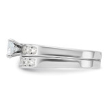 Sterling Silver Rhodium-plated CZ Ring Set - QR-9312CCFA-5649