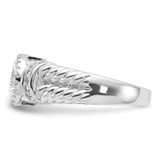 Sterling Silver Rhodium-plated CZ Rope Design Ring - QR-9383B498-8661