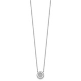 Sterling Silver Rhodium-plated CZ Round Cluster 16 inch with 1 inch Extension Necklace