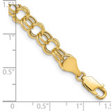 14k 6mm Hollow Double Link 8 inch Charm Bracelet