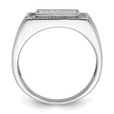 Sterling Silver Rhodium-plated CZ Signet Ring - QR-AA202F59-7825