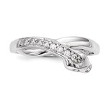 Sterling Silver Rhodium-plated CZ Snake Ring - QR-0E2618A8-1612