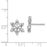 Sterling Silver Rhodium-plated CZ Snowflake Post Earrings - QE-7E38A161-9134