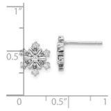 Sterling Silver Rhodium-plated CZ Snowflake Post Earrings - QE-A97E3567-9825